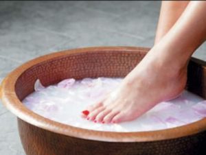 Herbal foot bath and foot massage